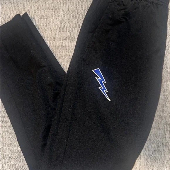 Black Jogger Pants with Blue Lightning Bolt - Picture 2 of 4